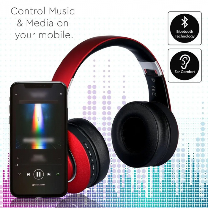 CASCA WIRELESS BLUETOOTH/MSD - ROSU [6]
