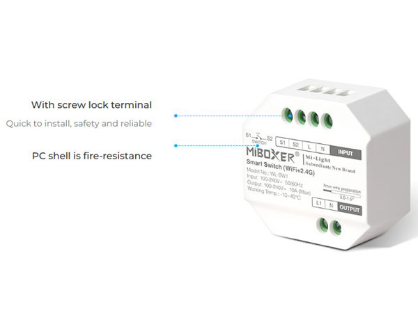 Comutator Inteligent WiFi Tuya, Smart Switch, 10A 230V, WL-SW1 Miboxer [2]