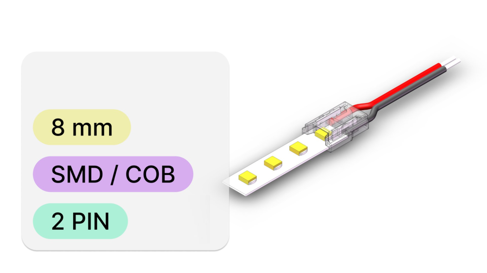 Conector banda led alimentare, 8mm, compatibil SMD/COB,  max 6A [2]