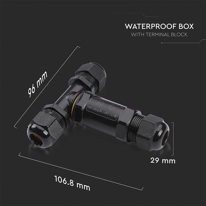 CONECTOR TERMINAL T 8-12MM IP68 - NEGRU [5]