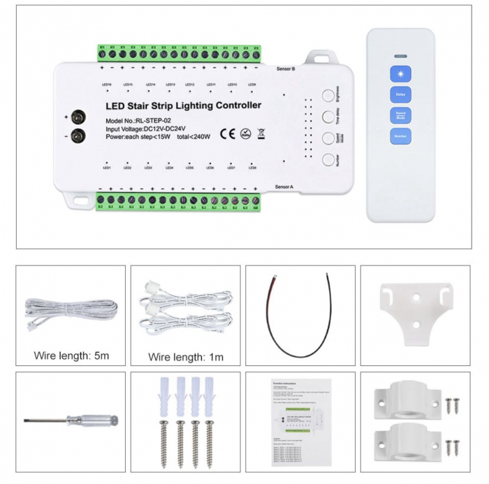 Controler Bandă LED 16 Trepte cu Telecomandă RF 12/24V – DL66520W16 [3]