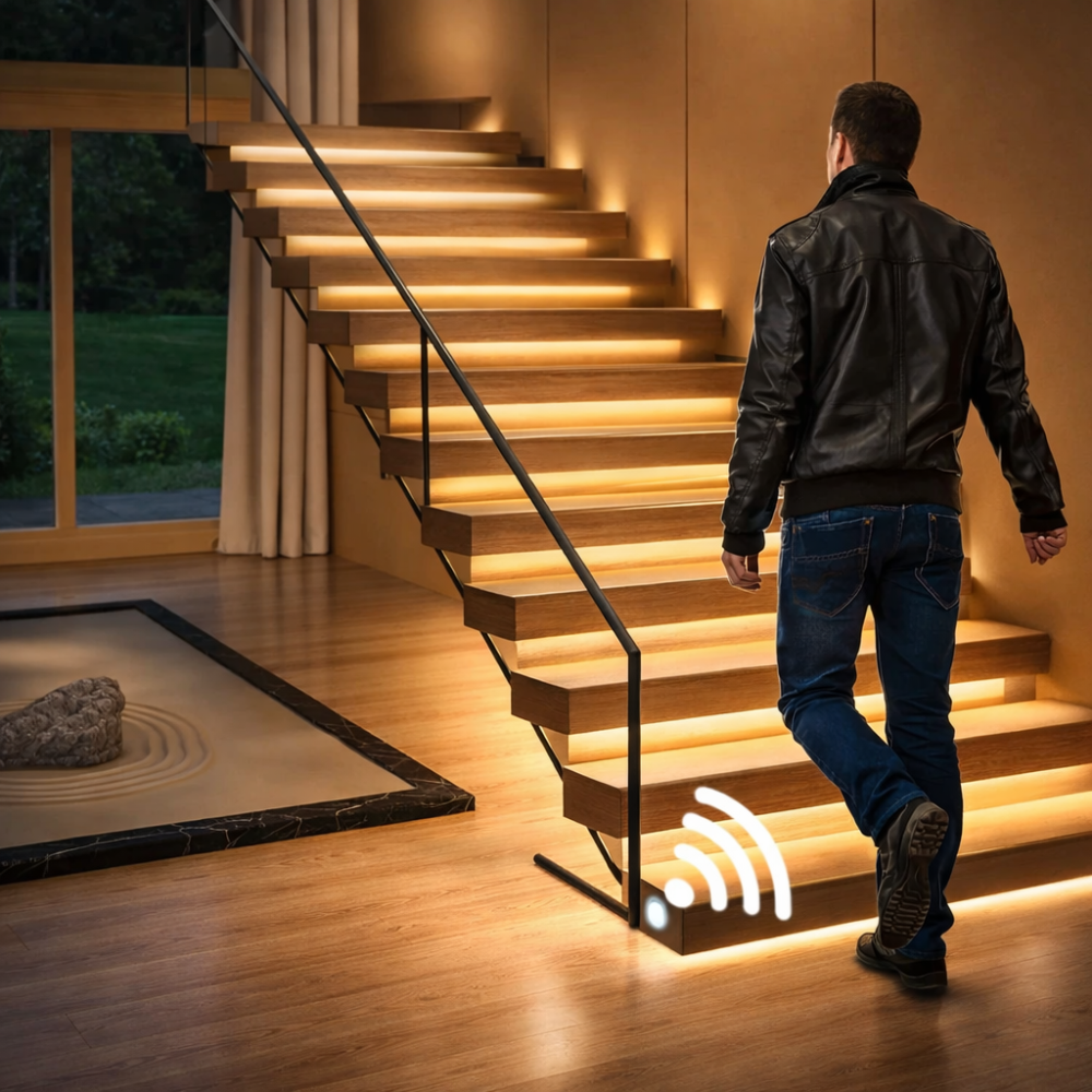 Controler pentru scară/scari cu 16 trepte, telecomandă 2.4G și 2 senzori PIR [10]