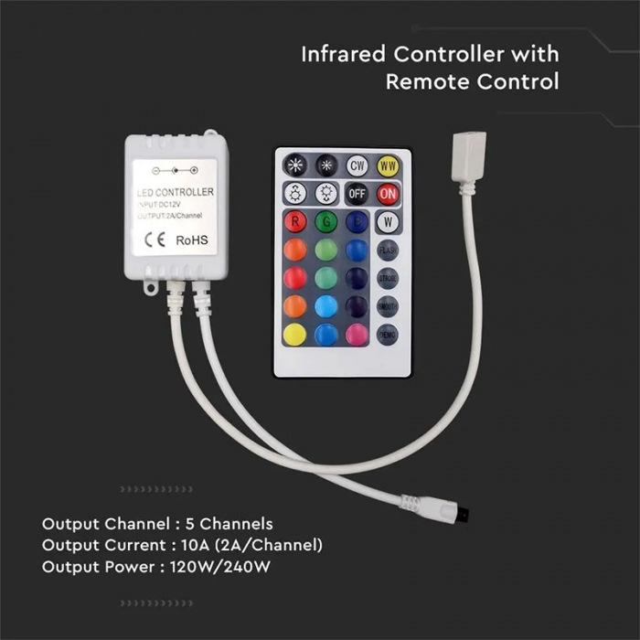 CONTROLLER BANDA LED RGB + ALB 26 BUTOANE [5]
