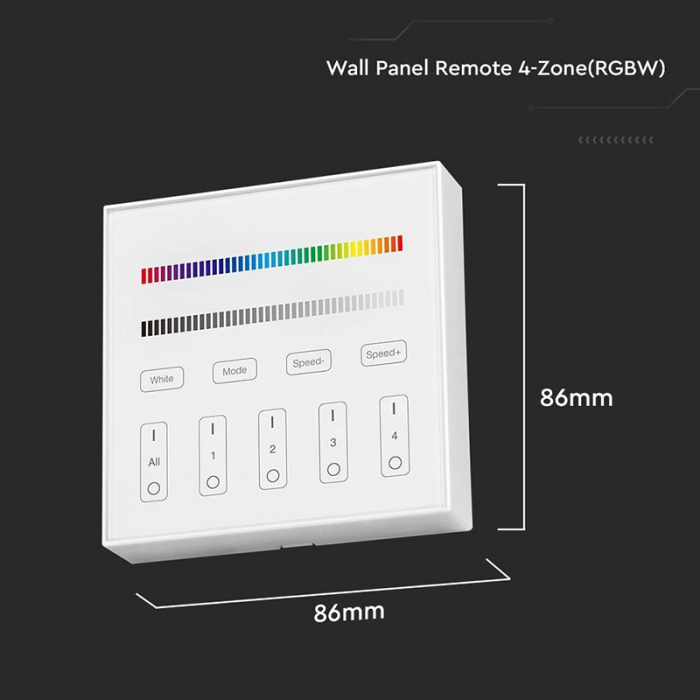 CONTROLLER BANDA LED RGB + ALB 4 ZONE WI-FI - ALB [4]