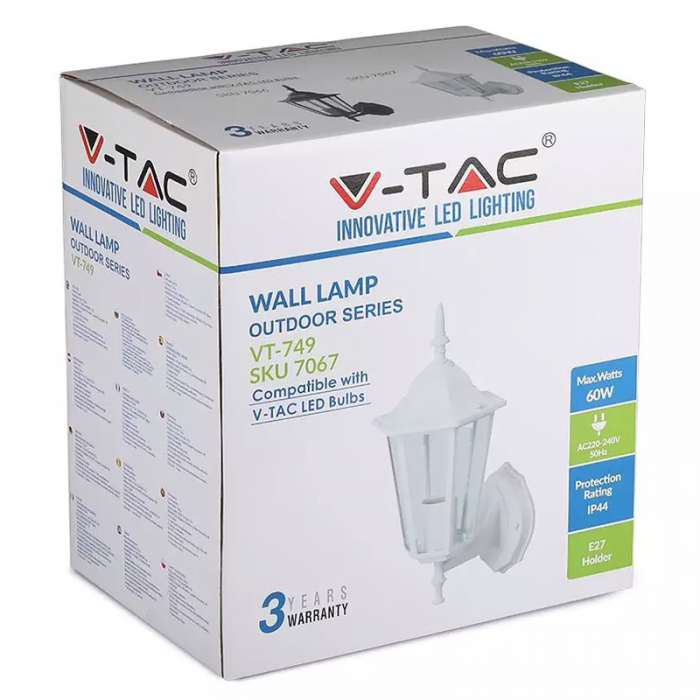 CORP ILUMINAT APLICABIL PE PERETE MAX 40W IP44 - ALB [6]
