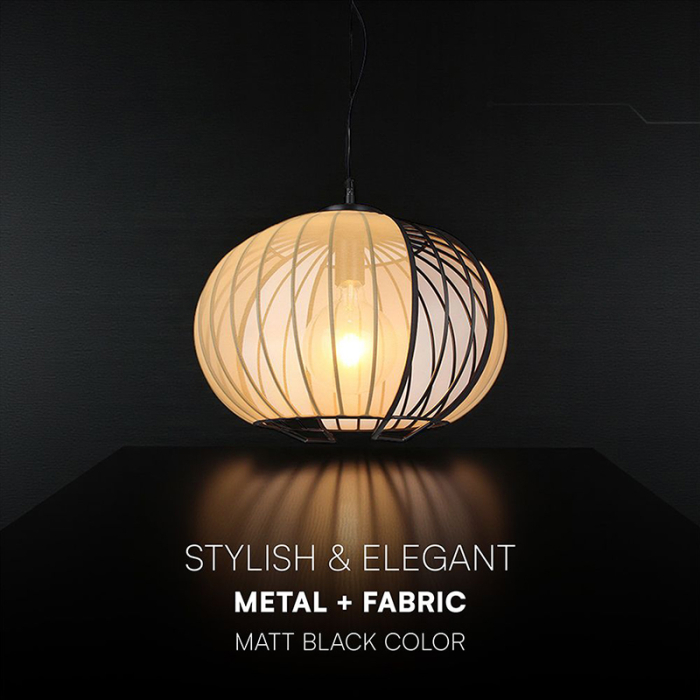 CORP ILUMINAT CU SOCLU E27 400X290MM - NEGRU MAT/BEJ [5]