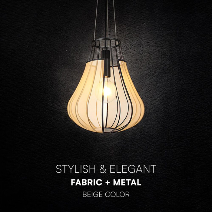 CORP ILUMINAT CU SOCLU E27 420X500MM - NEGRU MAT/BEJ [5]