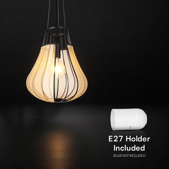 CORP ILUMINAT CU SOCLU E27 420X500MM - NEGRU MAT/BEJ [6]