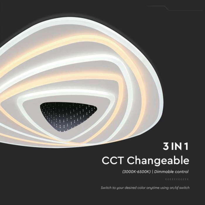Corp iluminat decorativ dimabil, 120w, 3000k + 6000k, alb, V-TAC 15357 [5]