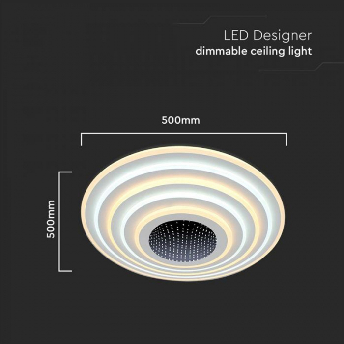 Corp iluminat decorativ dimabil, 125w, 3000k + 6000k, alb, V-TAC 15359 [4]