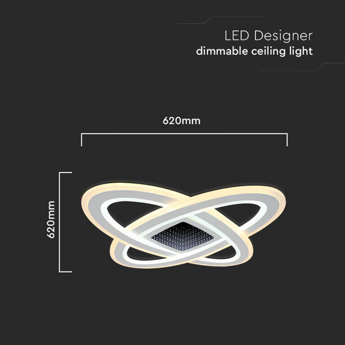 Corp iluminat decorativ dimabil, 130w, 3000k + 6000k, alb, V-TAC 15360 [4]