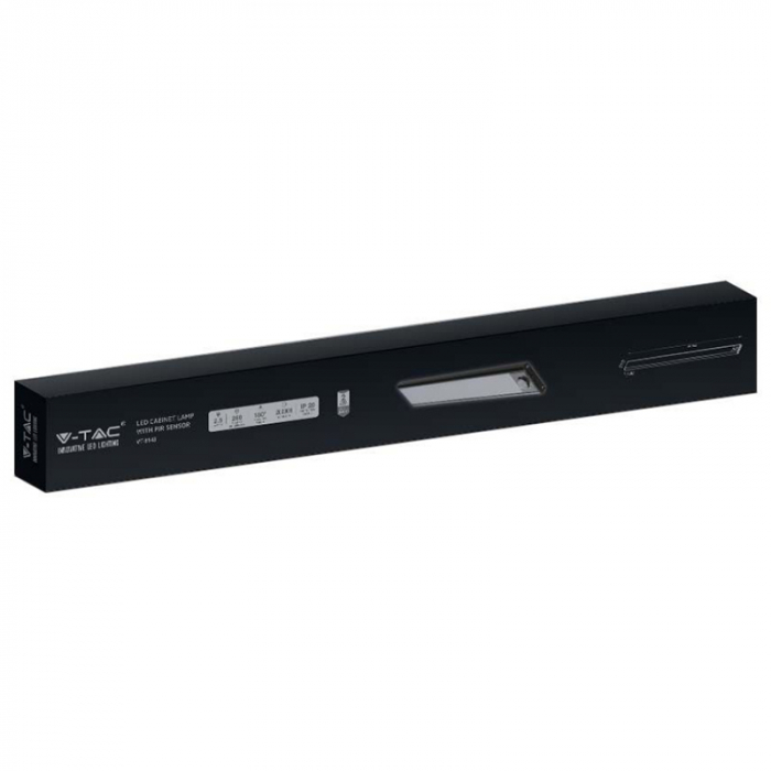 Corp iluminat led, 1.5w, 3000k, ip20, cu senzor miscare, negru, V-TAC 2960 [6]