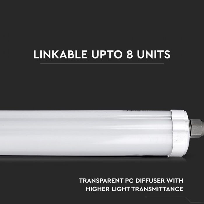 Corp iluminat LED, 120cm, 36W, 6400K, alb rece, IP65, V-TAC, SKU-216284 [11]