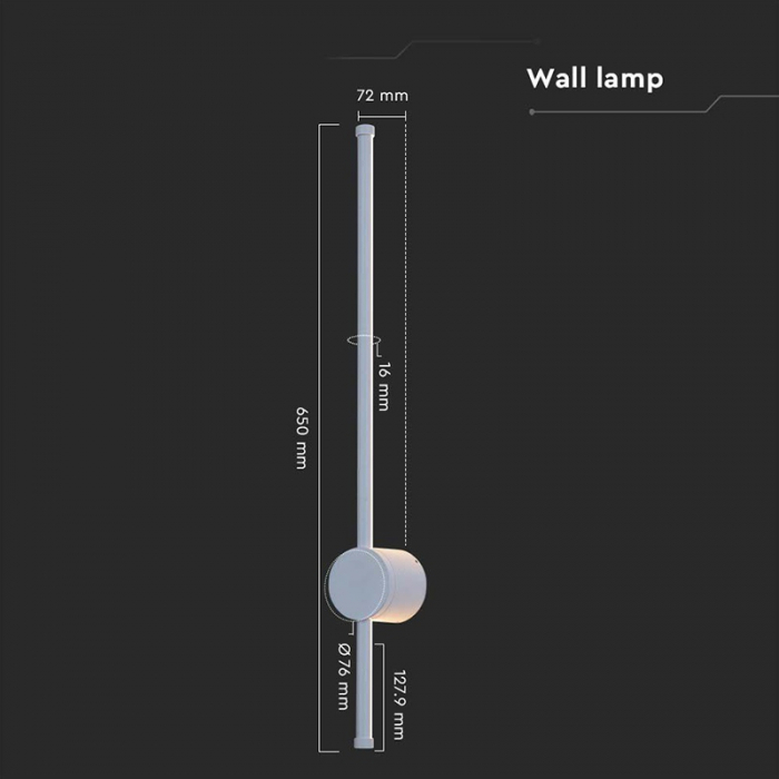 Corp iluminat led, 12w, 3000k, ip65, alb, V-TAC 6832 [4]