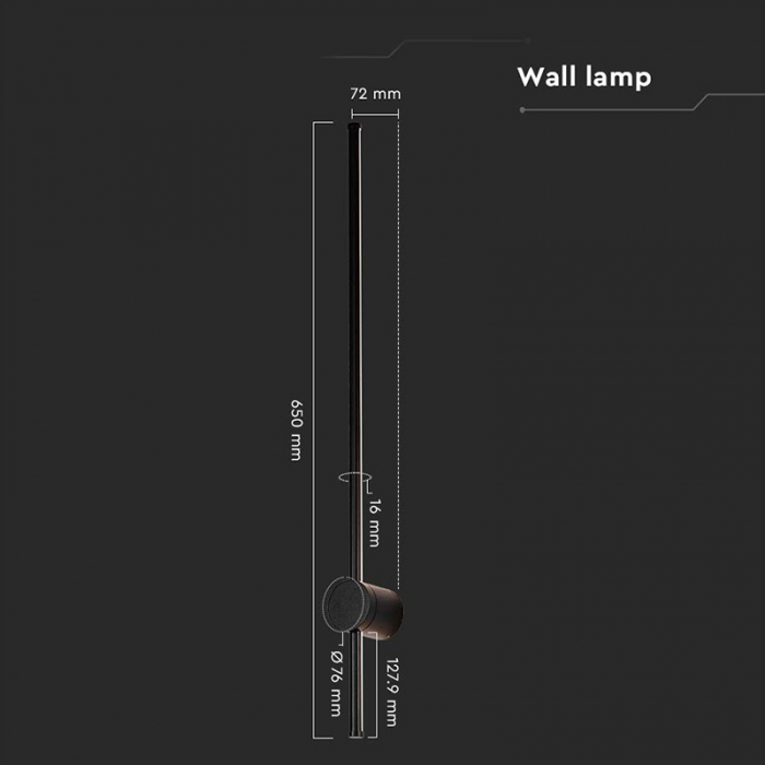 Corp iluminat LED, 12W, 3000K, IP65, negru, V-TAC 6834 [4]