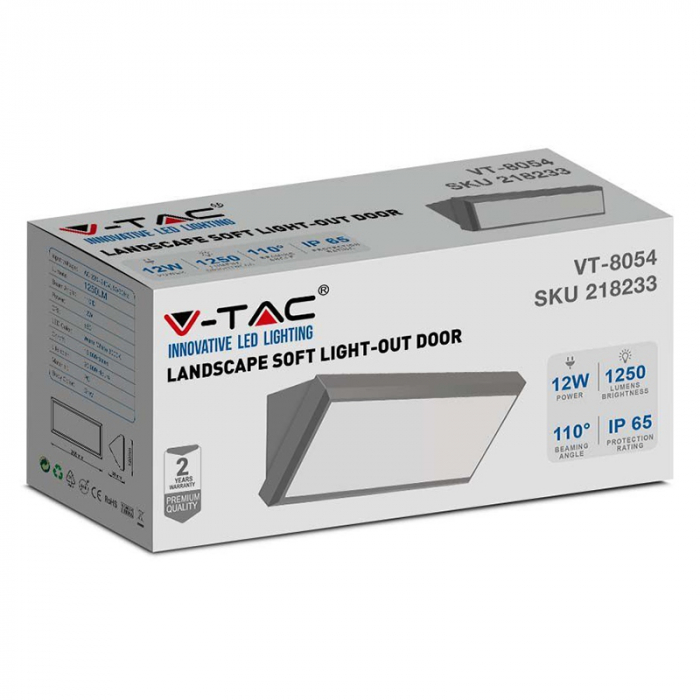 Corp iluminat led, 12w, ip65, 3000k, alb cald, V-TAC 218233 [5]