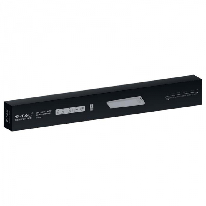 Corp iluminat LED, 2.5W, 3000K, IP20, cu senzor mișcare, argintiu, V-TAC 2969 [6]