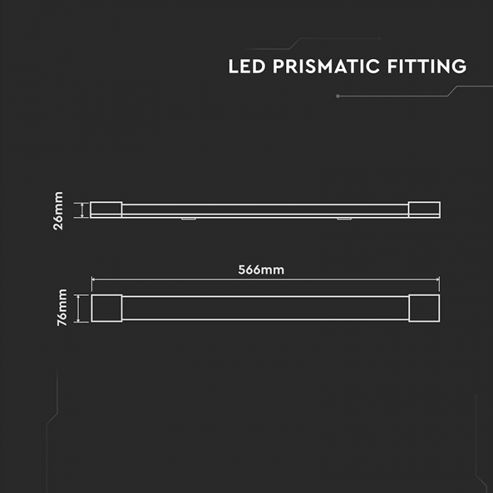 CORP ILUMINAT LED 20W 60CM 120LM/W 6500K ALB RECE [6]