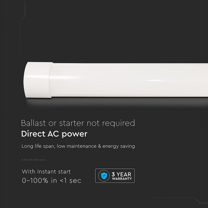 CORP ILUMINAT LED 20W 60CM 120LM/W 6500K ALB RECE [9]