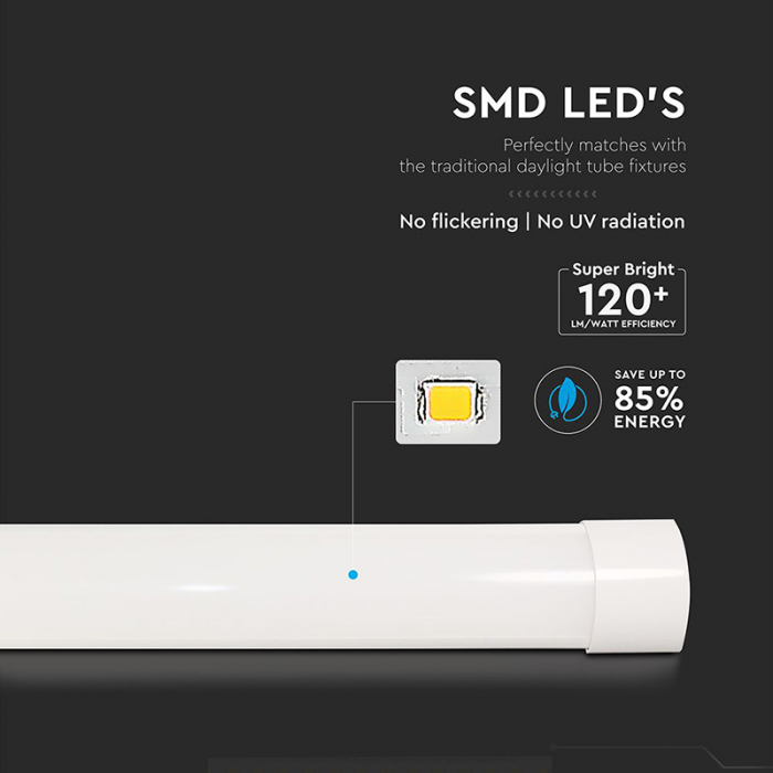 CORP ILUMINAT LED 20W 60CM 120LM/W 6500K ALB RECE [8]