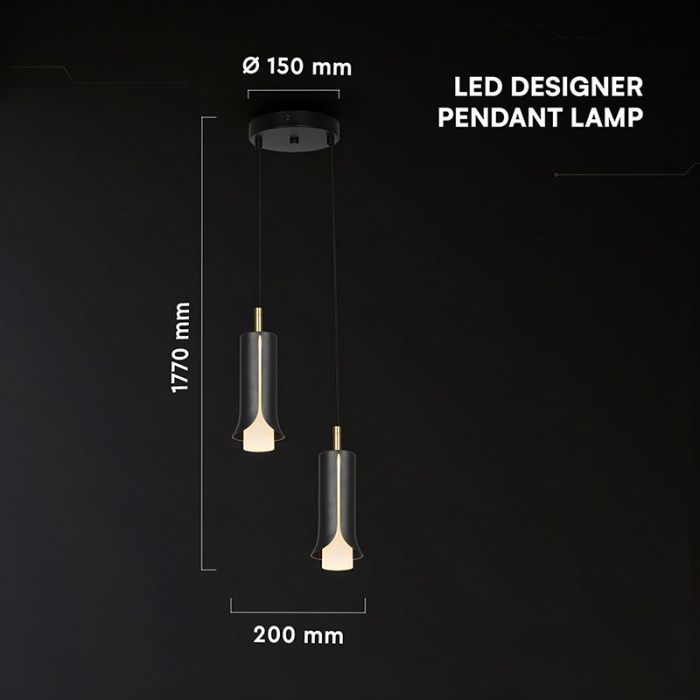 CORP ILUMINAT LED 2X5W 3000K 2000X1770MM - NEGRU [3]