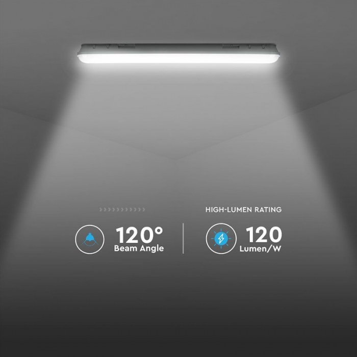 Corp iluminat LED, 36W, 120cm, cu senzor mișcare, 6400K, V-TAC, SKU-20469 [2]