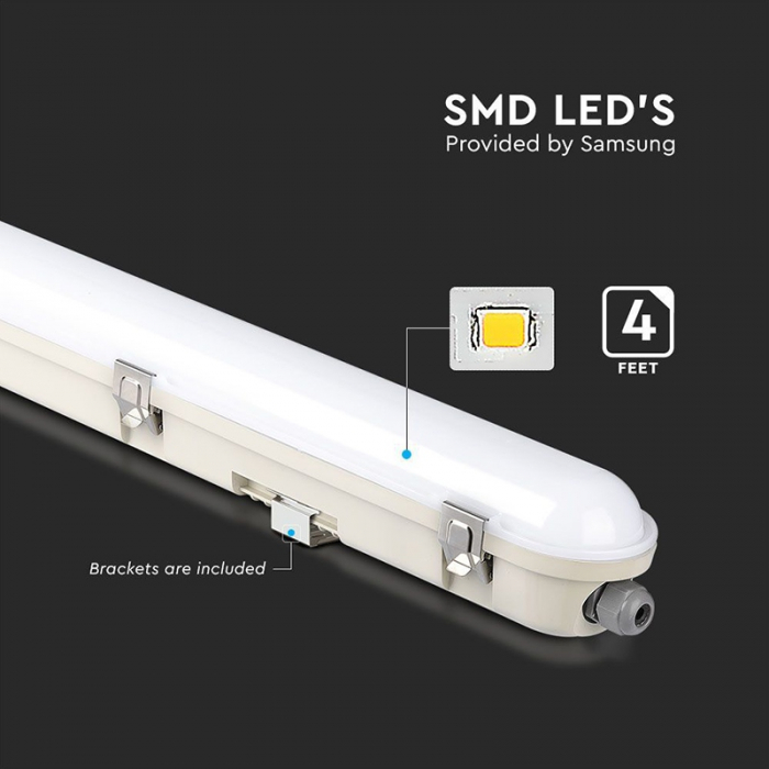 Corp iluminat LED, 36W, 120cm, cu senzor mișcare, 6400K, V-TAC, SKU-20469 [9]
