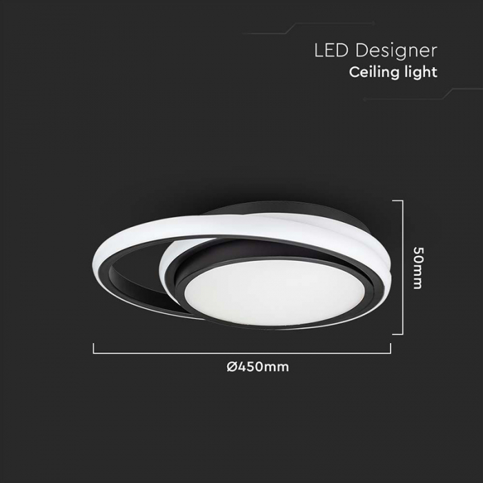 Corp iluminat led, 38w, 3in1, negru, V-TAC 6920 [3]