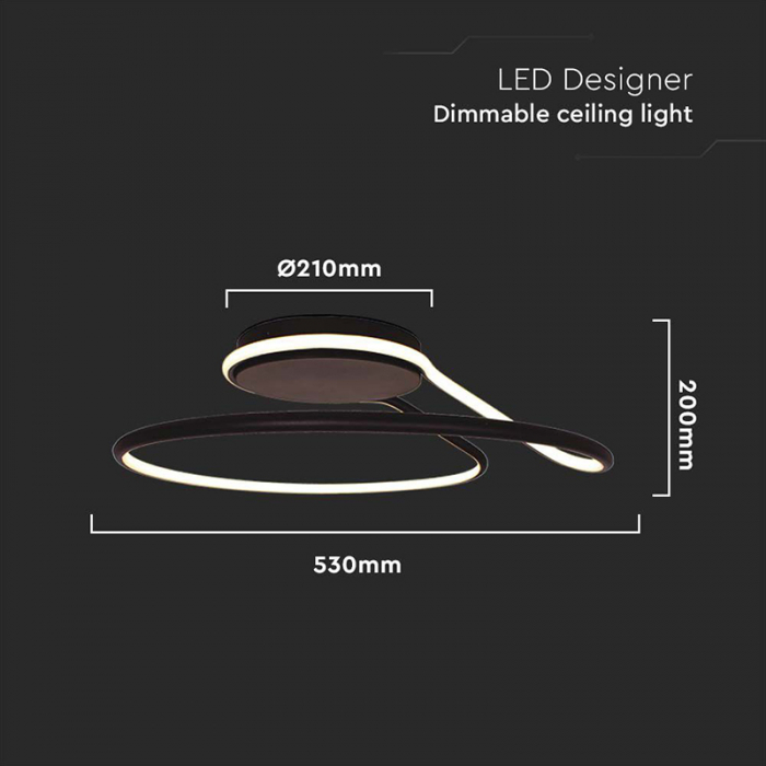 Corp iluminat led, 54w, 3in1, negru, V-TAC 6923 [3]