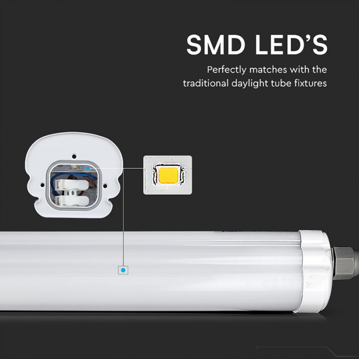 Corp iluminat led 60cm 18w 6500k alb rece ip65 cip samsung V-tac [11]