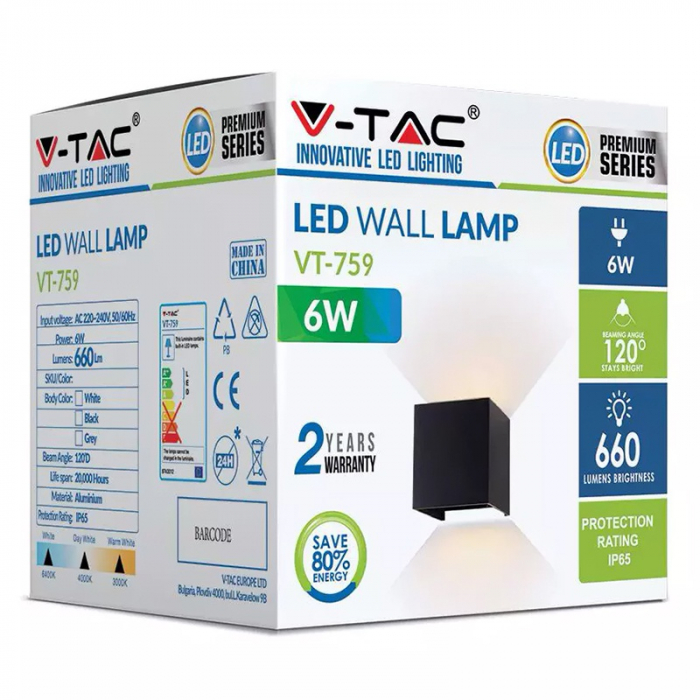 Corp iluminat led, 6w, ip65, 3000k, alb cald, V-TAC 7078 [7]