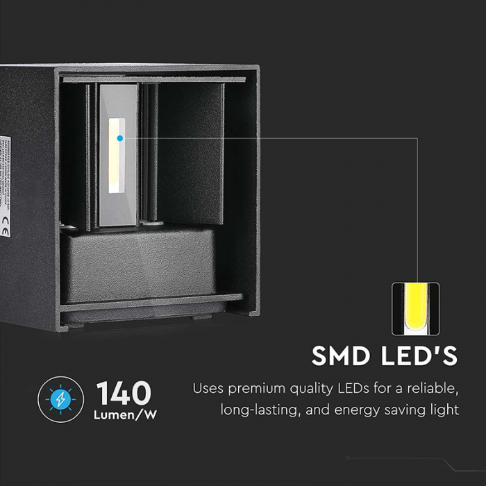 CORP ILUMINAT LED 6W IP65 3000K ALB CALD [10]