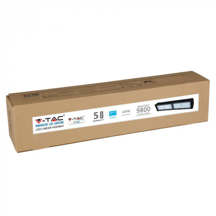 Corp iluminat led iluminat industrial, 100w, 120lm/w, 6500k, negru, V-TAC 21892 [10]