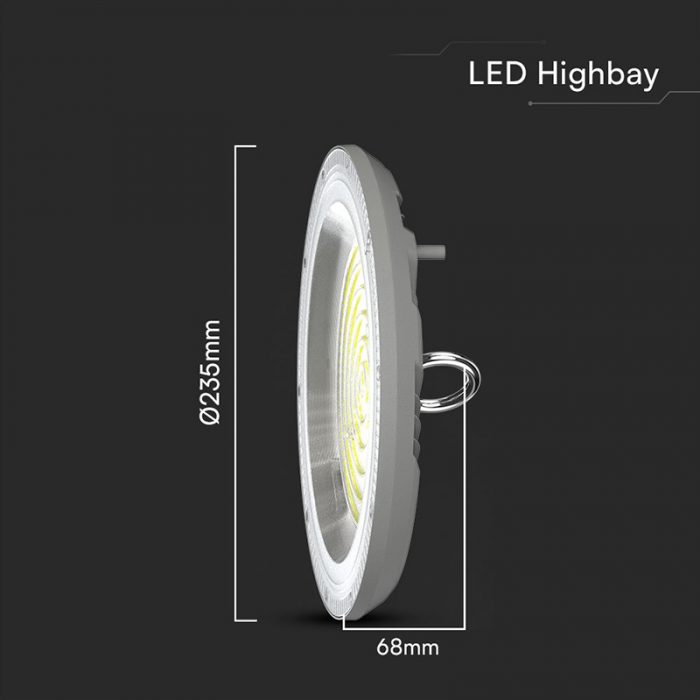 Lampa industriala LED suspendata 100W 3IN1 (3000k,4000k,6500k) IP65 - GRI V-TAC 23622 [2]