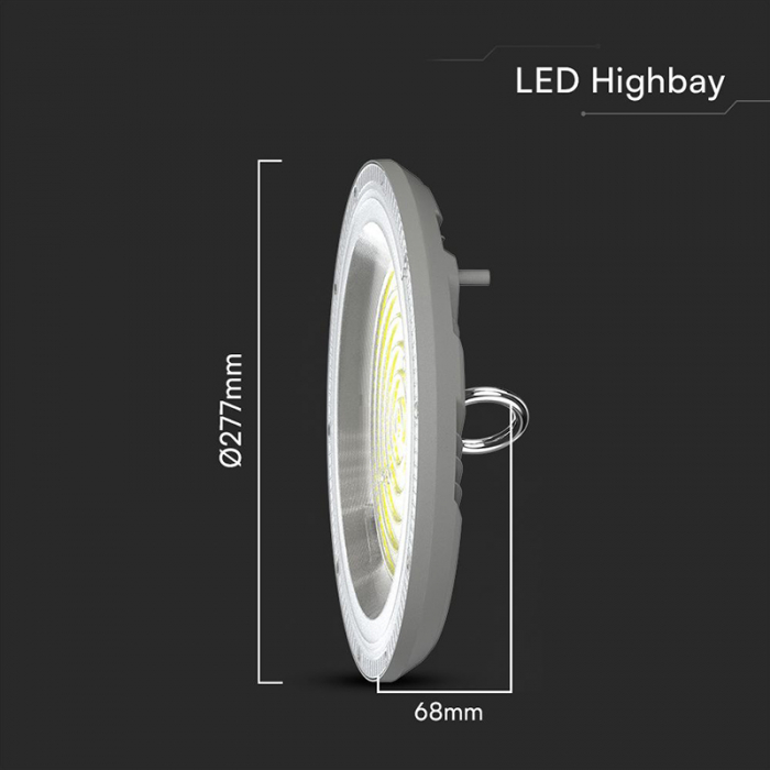 Lampa industriala LED suspendata 150W 3IN1 12300 lm (3000k,4000k,6500k) IP65 - GRI V-TAC 23623 [2]
