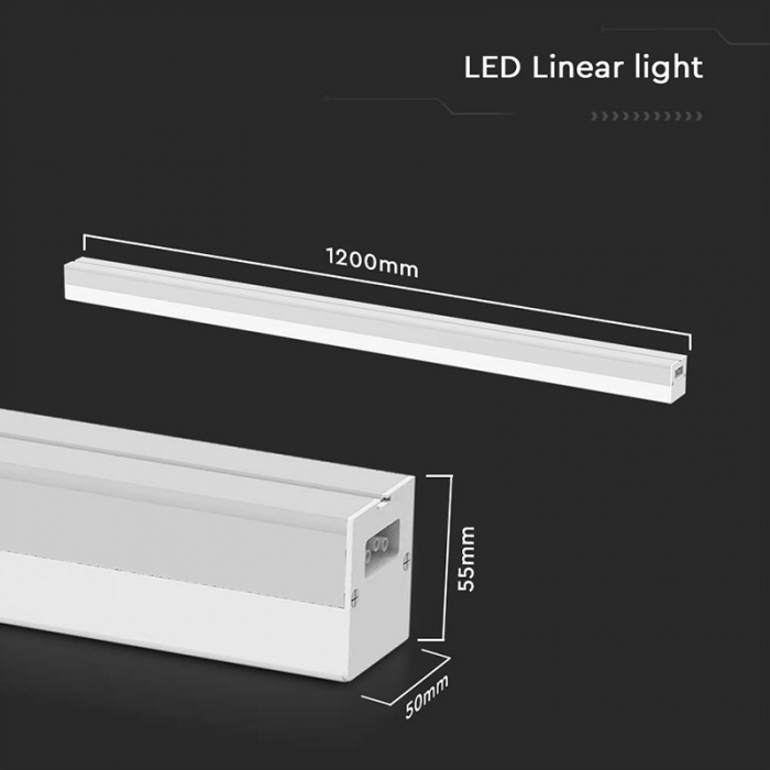 Corp iluminat LED liniar, 120cm, 40W, 4000K, alb neutru, alb, V-TAC 10138 [3]
