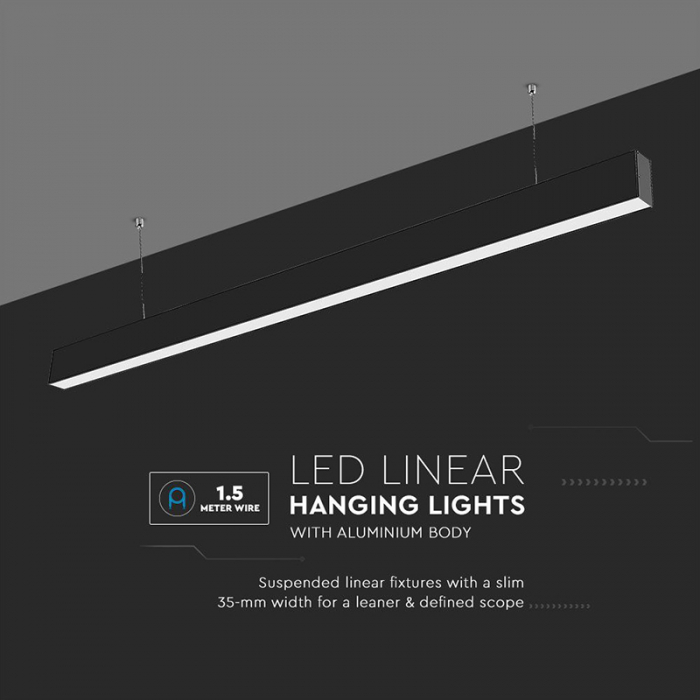 Corp iluminat led liniar, 40w, 4000k, negru, V-TAC 21374 [10]