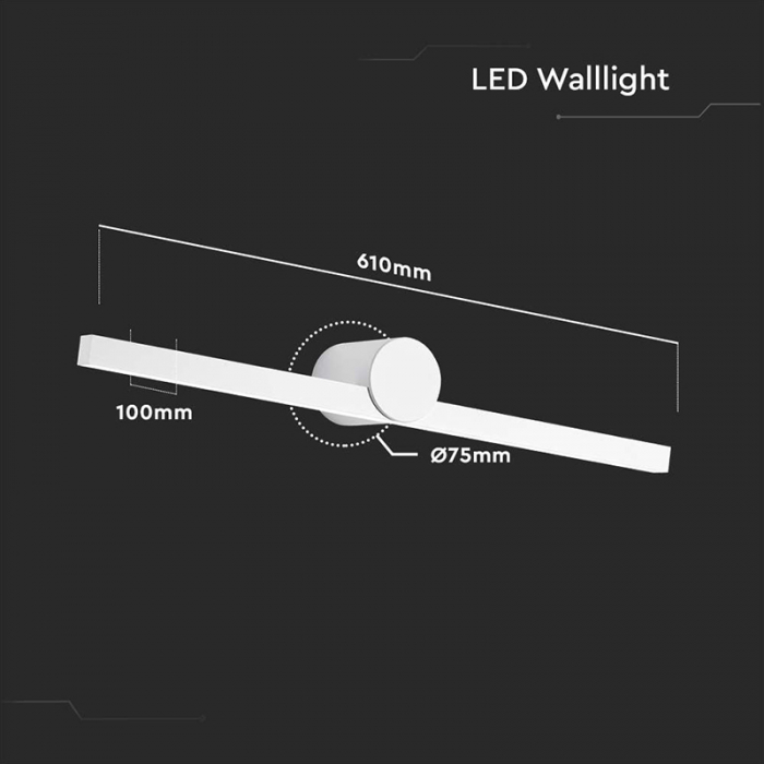 Corp iluminat LED, montaj deasupra oglinzii, 10W, 4000K, alb, V-TAC 405821 [4]