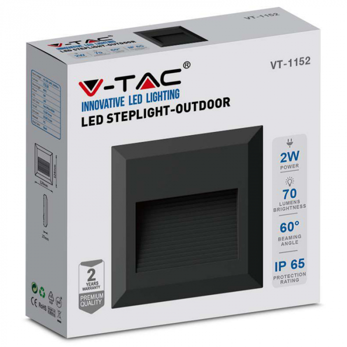 Corp iluminat led pentru scari, 2w, 4000k, alb neutru, V-TAC 211322 [11]