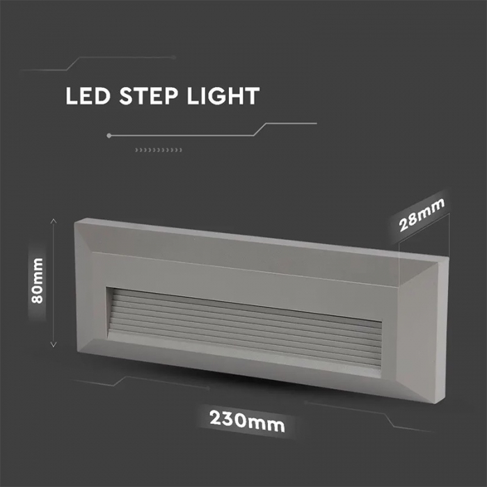Corp iluminat led pentru scari, 3w, 4000k, alb neutru, V-TAC 1330 [8]
