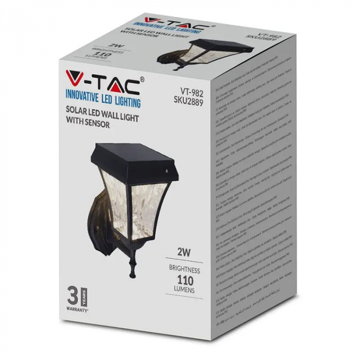 Corp iluminat led solar, 2w, 3 in 1, ip65, V-TAC 2889 [3]