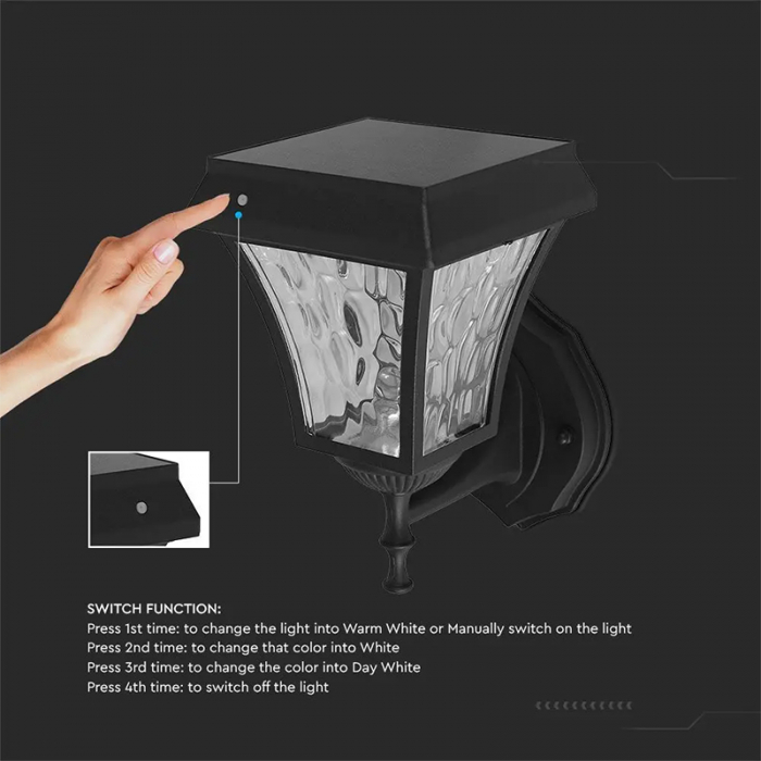 Corp iluminat led solar, 2w, 3 in 1, ip65, V-TAC 2889 [6]