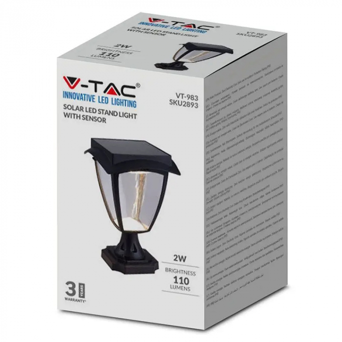 Corp iluminat led solar, 2w, 3000k + 6000k, ip65, V-TAC 2893 [3]