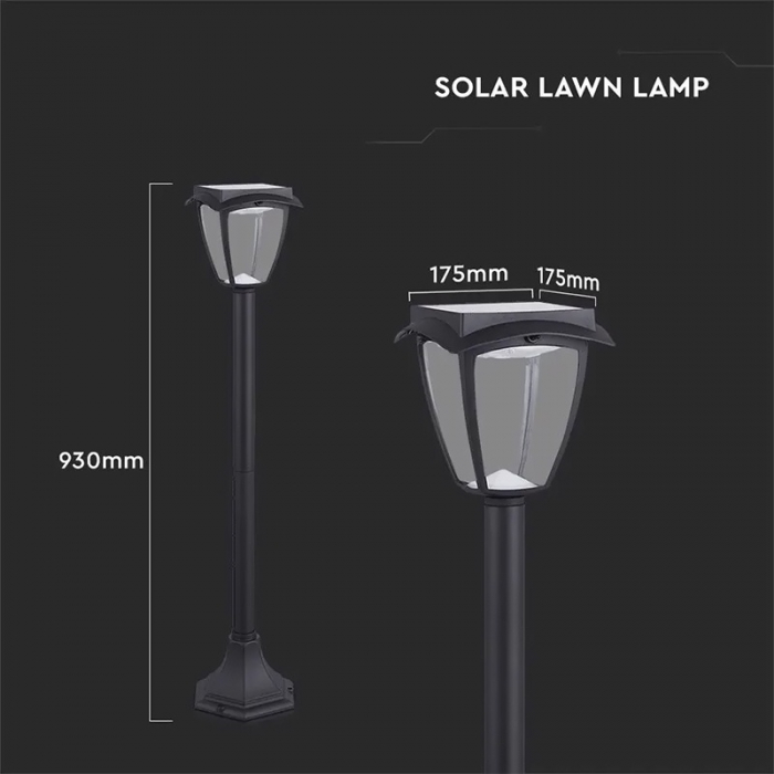 Corp iluminat LED solar, 2W, 3000K + 6000K, IP65, V-TAC 2894 [5]