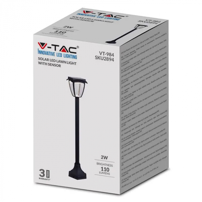 Corp iluminat LED solar, 2W, 3000K + 6000K, IP65, V-TAC 2894 [4]