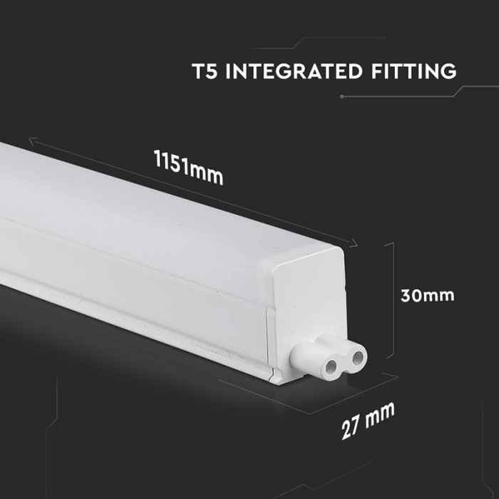 Corp iluminat LED T5, 16W, 120cm, 6400K, alb rece, cip Samsung, V-TAC, SKU-21697 [13]