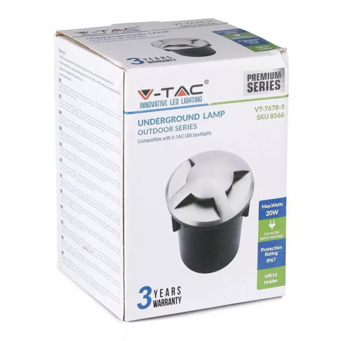 Corp iluminat, model ingropat, soclu MR16, V-TAC 8566 [5]
