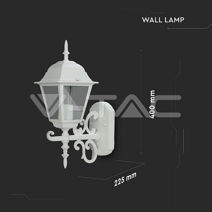 CORP ILUMINAT MONTAJ PERETE E27 IP44 - ALB MAT [4]