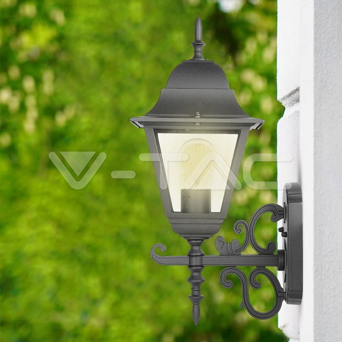 CORP ILUMINAT MONTAJ PERETE E27 IP44 - NEGRU MAT [11]