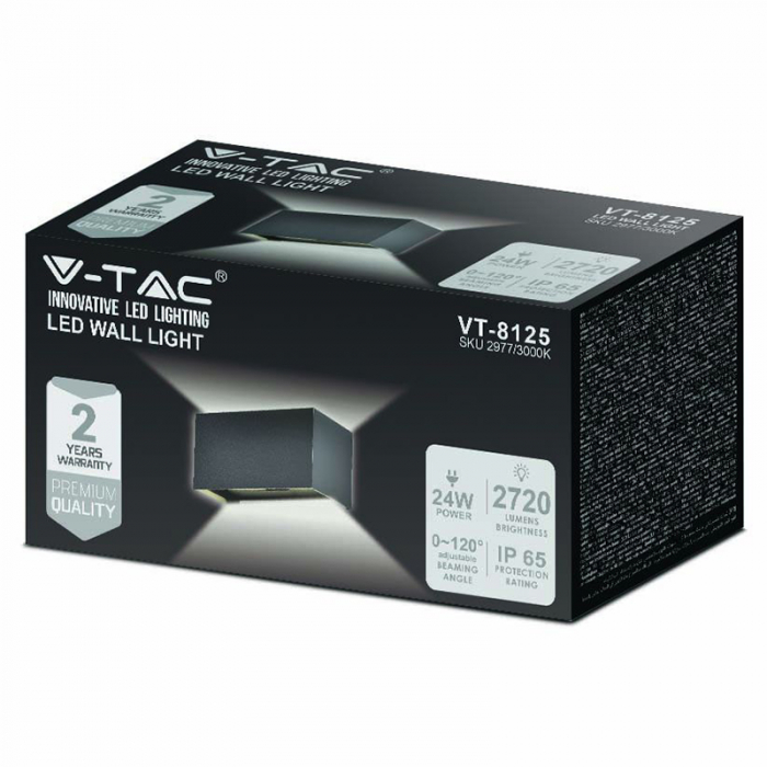CORP ILUMINAT PERETE IP65 24W 3000K - NEGRU [4]